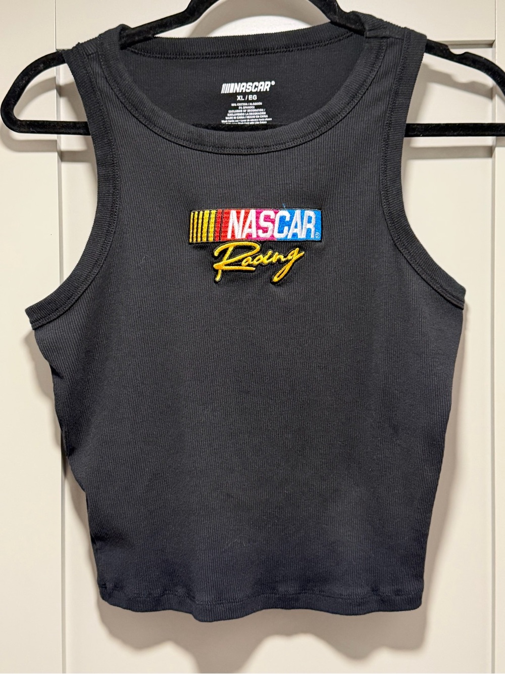 NASCAR Black Tank Top with Multicolor Racing Patch